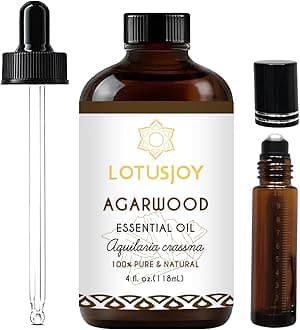 Agarwood Essential Oil, Pure Natural Organic Oud Essential Oil for Diffuser Meditation and DIY Cosmetic Making - 4 Oz