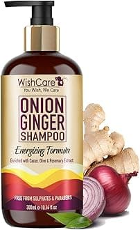 Onion Ginger Shampoo - Energizing Formula - Free from Mineral Oils, Sulphates & Parabens - For All Hair Types - 300 Ml