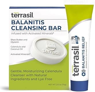 terrasil Balanitis Relief + Cleansing Soap 2-Product Kit - Balanitis Treatment for Men, Natural Foreskin Ointment for Symptoms of Itch & Irritation. Dermatologist Tested (14g Tube + Soap Bar)