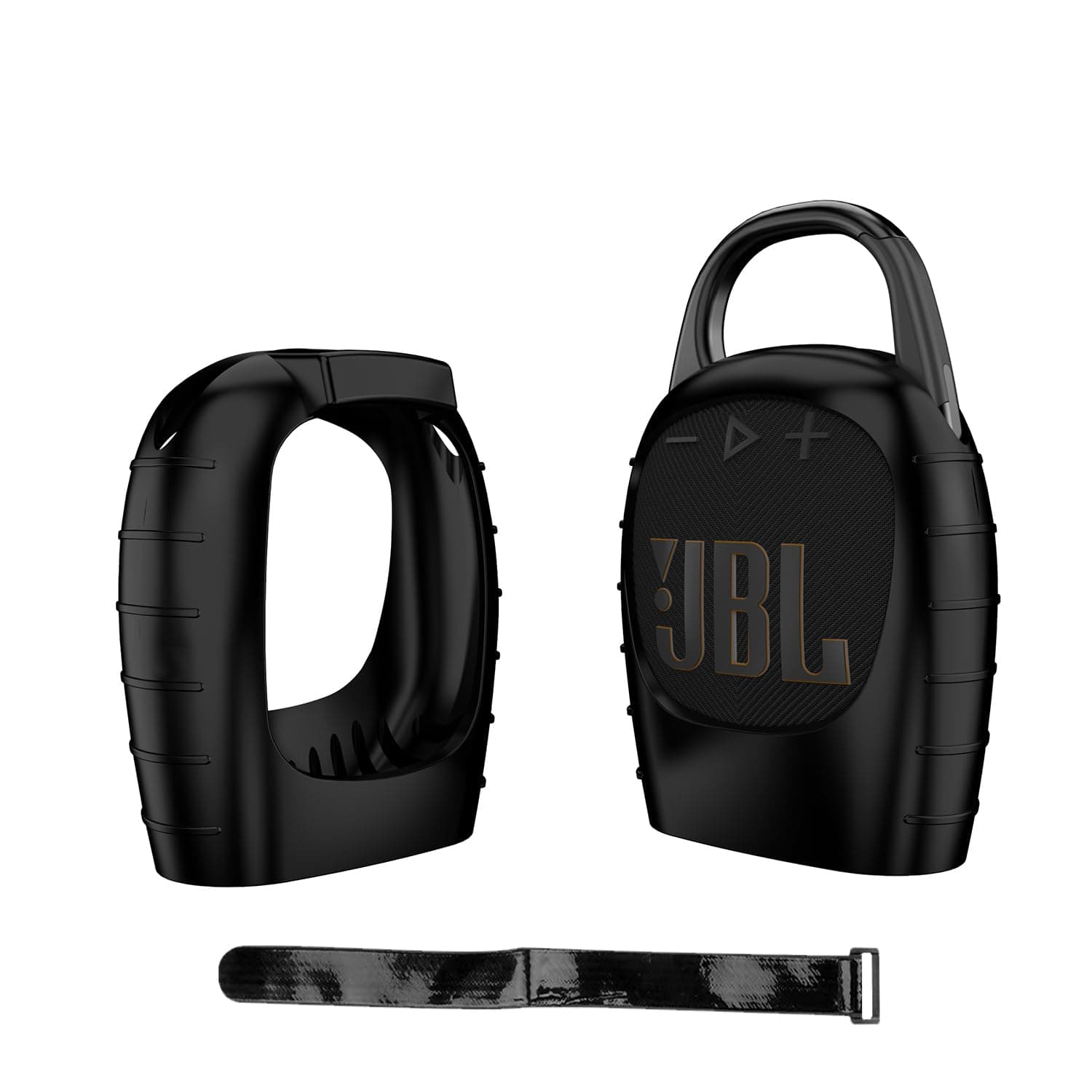 Silicone Cover Case for JBL Clip 5 Portable Mini Bluetooth Speaker,for JBL Clip 5 Travel Carrying Skin Sleeve Sheell Bag Accessories w/Tie Tape(Black)