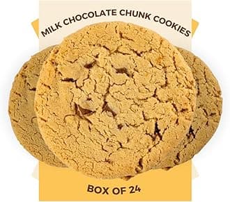 Cookies - 1 x 24 Pack Individually Wrapped Biscuits Perfect Cookie Snack for the Family - Light, Crunchy and Chunky Milk Chocolate Cookies Suitable for Vegetarians