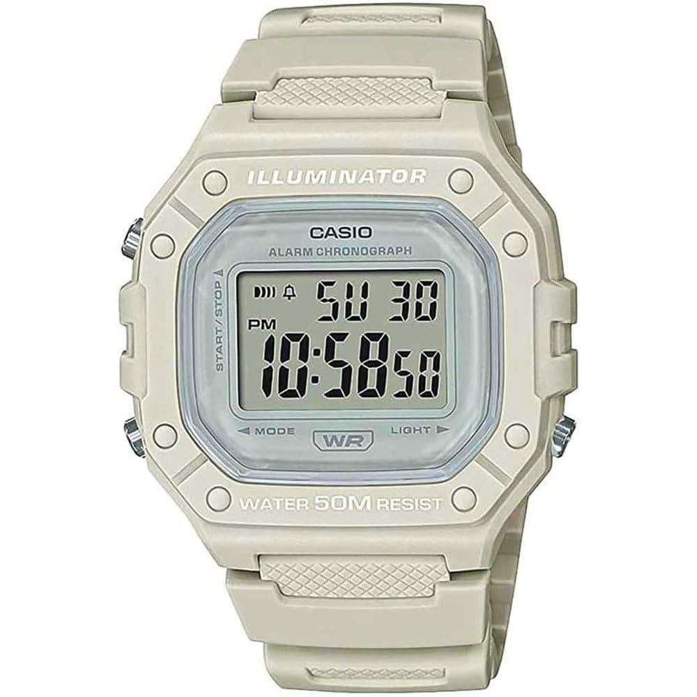 Sports Watch W-218HC-8A, White, Sporty