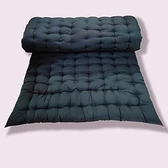 Soft Foldable Cotton Quilt Mattress | Rollable Lightweight Single Firm Cotton Mattress | 3X6 Ft (72X36 Inches) | Bottle Green