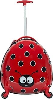 Jr. Kids' My First Hardside Spinner Luggage, Telescoping Handles, Ladybug, Carry-On 19-Inch