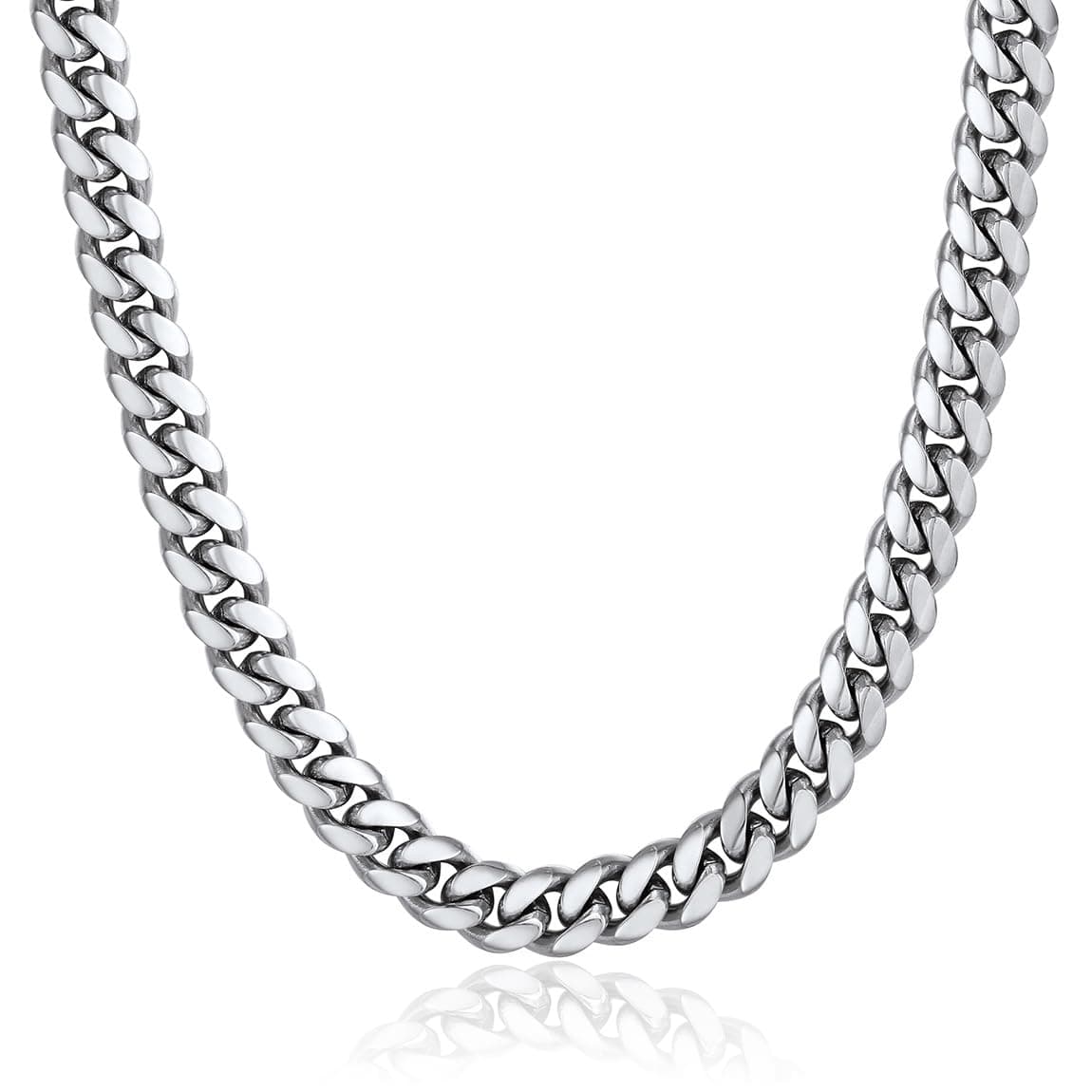 Stainless Steel Cuban Link Chains for Men, 4.8/6/10/14mm Width Cuban Chain Necklace, Black/18K Gold Plated/Silver No Tarnish Chains Jewelry for Men, 18-30 inch Length Hip Hop Miami Necklace, Send Gift Box
