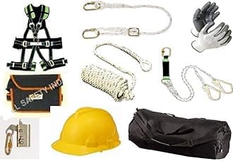 A&BG Polyester Safety Harness 100 Mtr Rope Tower Climbing Kit, Multicolour