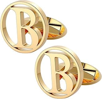 GWD Cufflinks for Men Classic Tuxedo Shirt Wedding Cuff Links Personalized Initials A-Z Gift