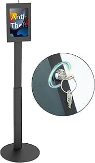 - Mount-It! Lockable Tablet Floor Stand Kiosk Compatible with Samsung Galaxy Tab A & S Series, Height Adjustable 27.66"–47.3", 90° Rotation & +/-180° Tilt, Steel Bolt-Down Base, Black