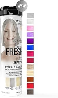NO FADE FRESH Metallic Silver Color Depositing Shampoo Semi Permanent Hair Color with BondHeal Bond Rebuilder - Silver Hair Dye, 6.4 oz