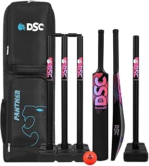 - DSC Panther Plastic Cricket Set - Ideal for Tennis and Gully/Turf Cricket Bat