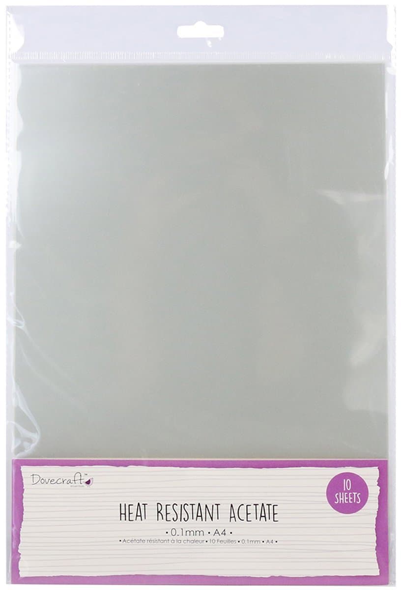 Dovecraft DCBS135 Heat Resistant A4 Acetate Sheets,10 Sheets