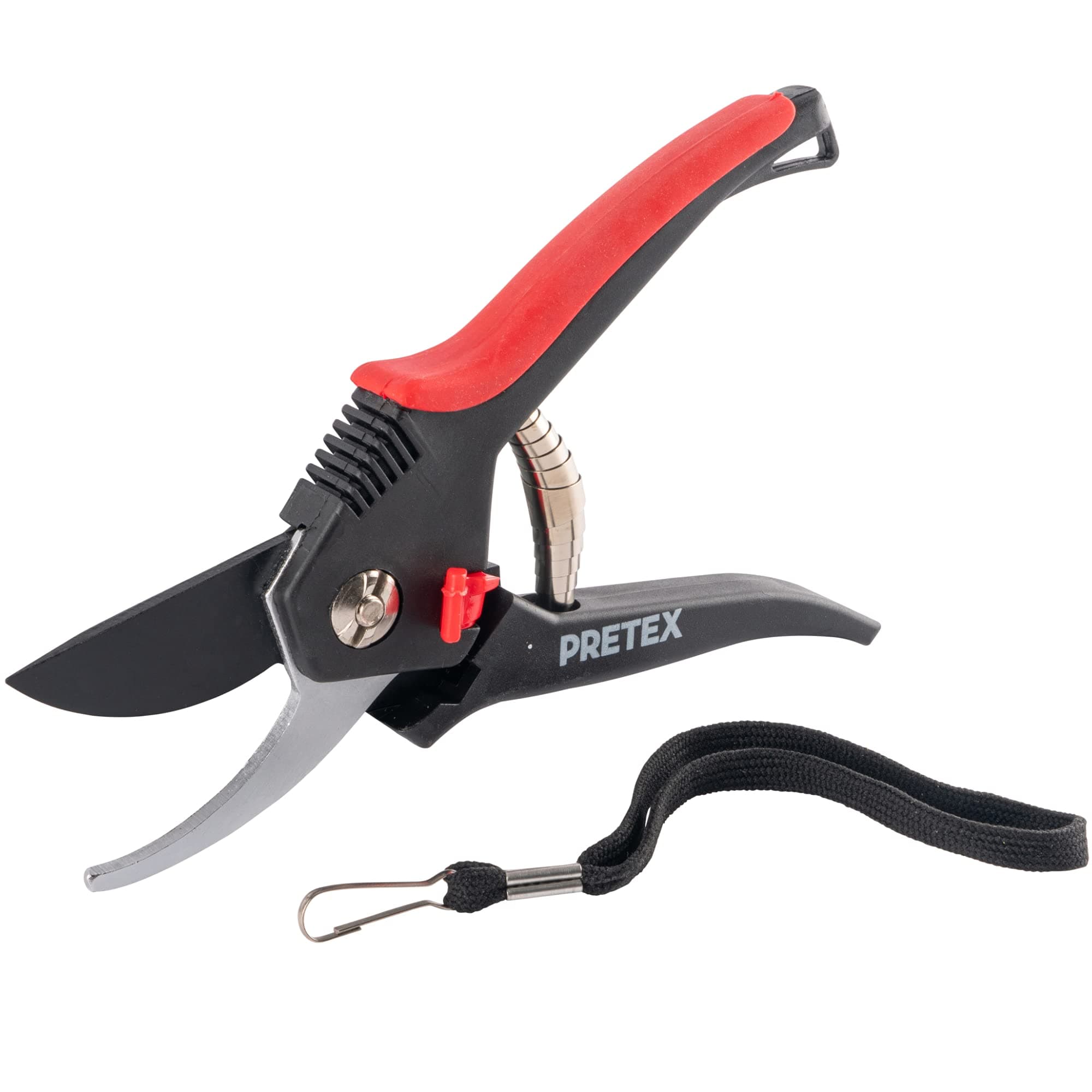PRETEX Secateurs with Safety Levers - Non-Stick One Hand Pruning Shears - Garden Scissors w/Professional Grade Cutting Blade