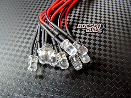B2 Fabrication Qty 10- LED Lights- 8mm pre Wired 12 Volt LEDs- 12V Amber