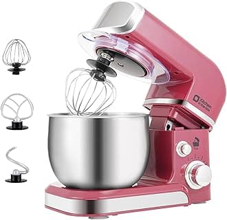 Kitchen in the box Stand Mixer,3.2Qt Small Electric Food Mixer,6 Speeds Portable Lightweight Kitchen Mixer for Daily Use with Egg Whisk,Dough Hook,Flat Beater (Purplish-red)