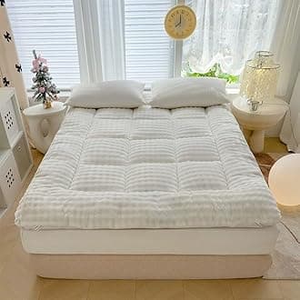 Japanese Futon Mattress,2025new Extra Thick Faux Wool Finish Fluffy Floor Futon Mattress, Super Soft Roll Up Tatami Mat, Foldable & Portable Floor Bed Sleeping Pad(White,90x200cm/Twin)