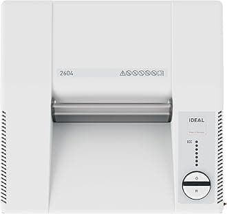 Ideal. 2604 Strip-Cut Centralized Office Paper Shredder, Continuous Operation , 27–30 Sheet Feed Capacity, 26 Gallon Bin, Shred Staples/Paper Clips/Credit Cards/CDs/DVDs, 1 HP Motor, P-2 Security