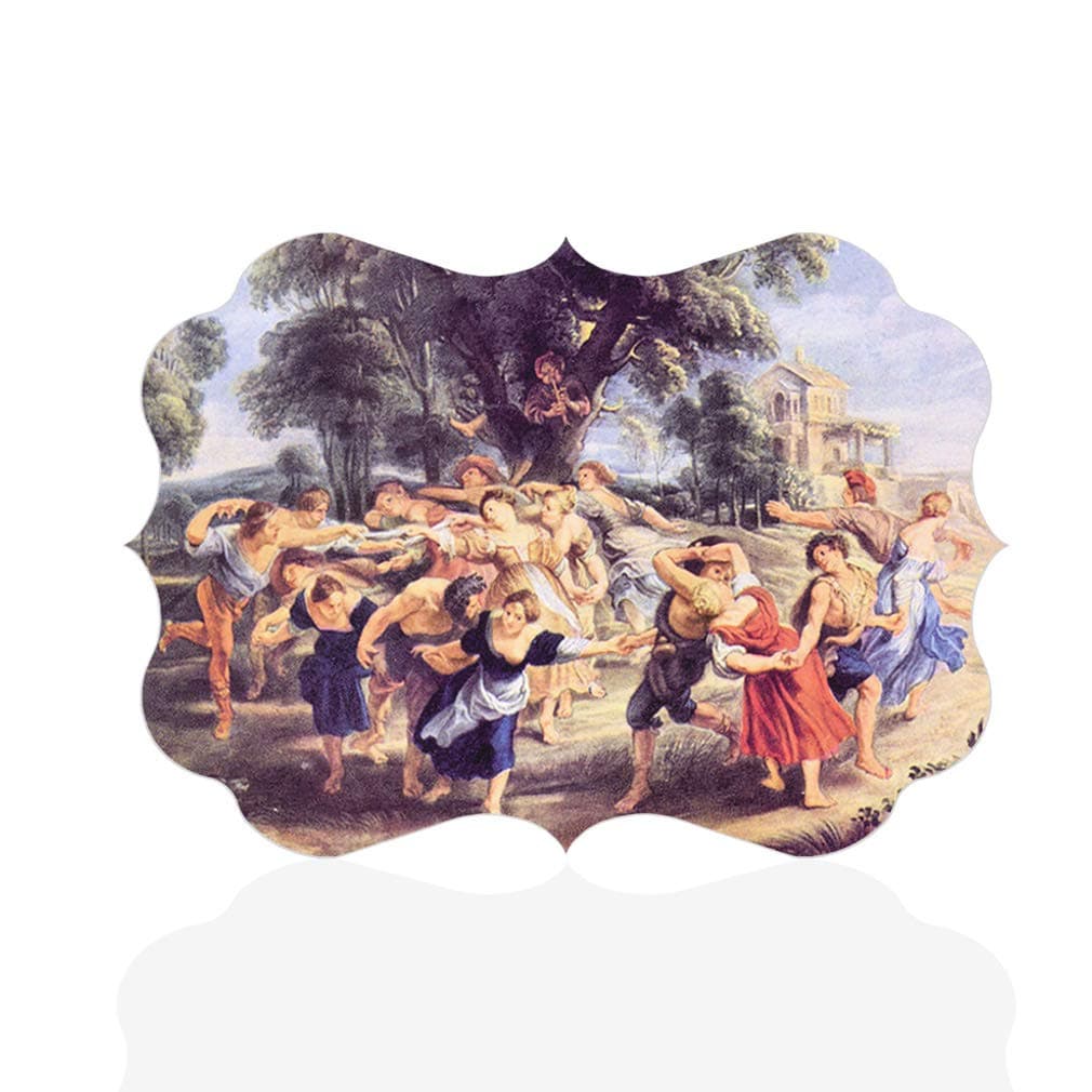 Horizontal Home Decor Wall Sign Barn Dance B Rubens Peter Paul Arts Picture Frame Benelux Shape 18x12Inches