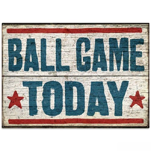 Retro Planet Ball Game Today Small Tin Sign