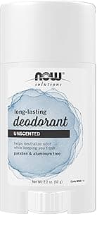 NOW Solutions, Long Lasting Deodorant, Unscented, Paraben & Aluminum Free, 2.2-Ounce