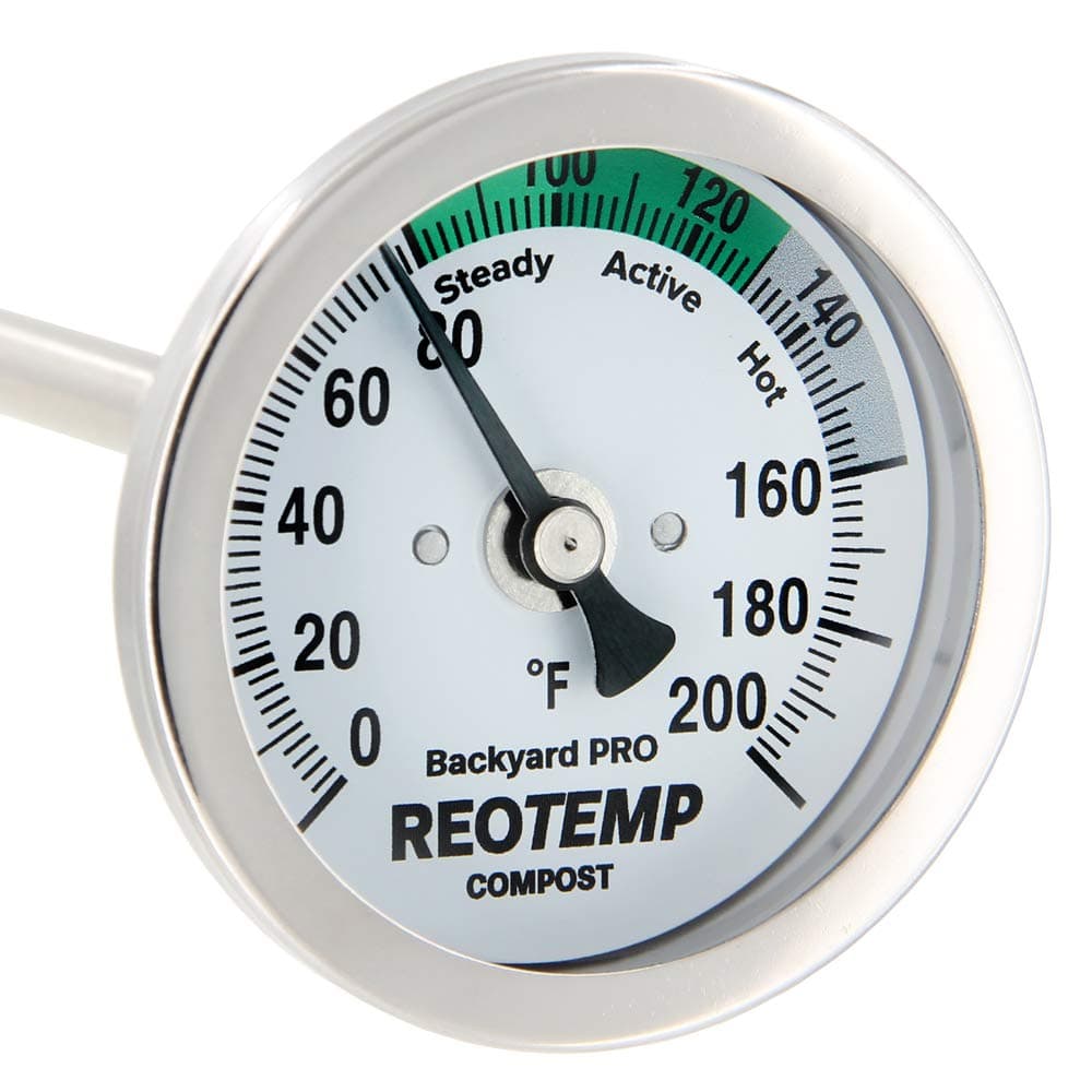 REOTEMP Backyard Pro Compost Thermometer, with PDF Composting Guide (0-200 Fahrenheit) (36 Inch Stem)