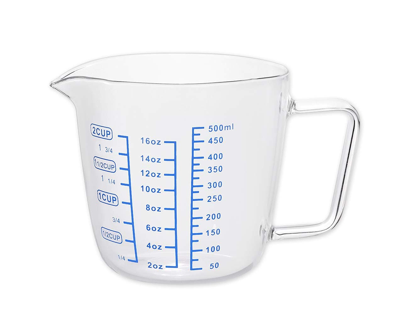 Measuring Cup Glass 500 ml Measuring Jug Multi-Purpose Measuring Mug for Liquid, 2-Cup