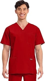 Cherokee Men Scrubs Top Workwear Professionals V-Neck