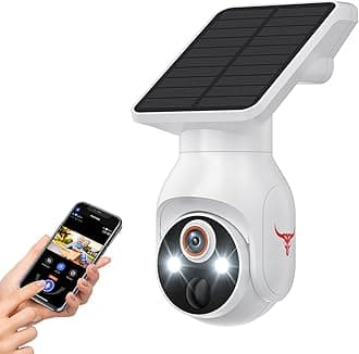 Solar Powered WiFi Security Camera, 1080p, Pan Tilt, AI Motion Detection, Colour Night Vision, 2-Way Talk, Battery Powered (White)