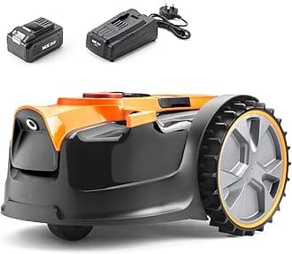 LawnMaster OcuMow® 16 Drop and Mow Robot Lawnmower with MX 24V 4.0Ah lithium battery and fast charger. No Boundary Wire, App or Outdoor Power Socket needed. For small to medium lawns up to 150m2.