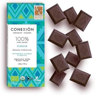 - Conexion Chocolate 4 Pack | Certified Vegan, USDA Organic, Dark Chocolate Bar, Gluten-Free, Soy Free, Non-GMO, Kosher, Fair Trade | 7.4 oz Total (100% Pure)