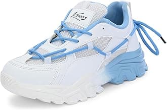 KNOOS Synthetic Leather Lace Up Casual Sneaker Shoes for Women and Girls