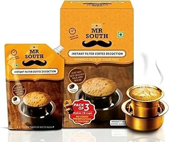 Mr South Filter Coffee Liquid Decoction - Pack Of 3 (100Ml Each) | 70% Coffee & 30% Chicory | Strong And Aromatic Filter Coffee | Arabica & Robusta Beans | Authentic South Indian Flavour