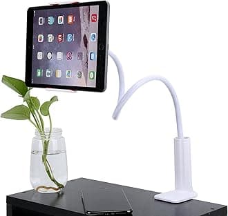 LIRAMARK 360° Rotating Lazy Gooseneck Phone Holder, Flexible Long Arm Clip Stand for Desk, Bed, Office, Kitchen - Universal Fit for Smartphones Up to 6.8"