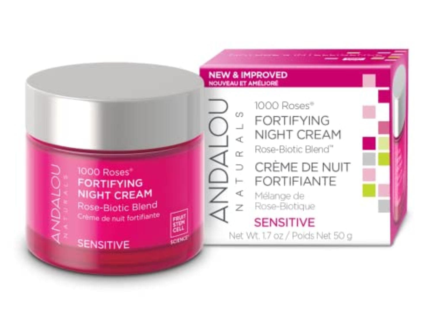 Andalou Naturals 1000 Roses Fortifying Night Cream, 1.7 oz