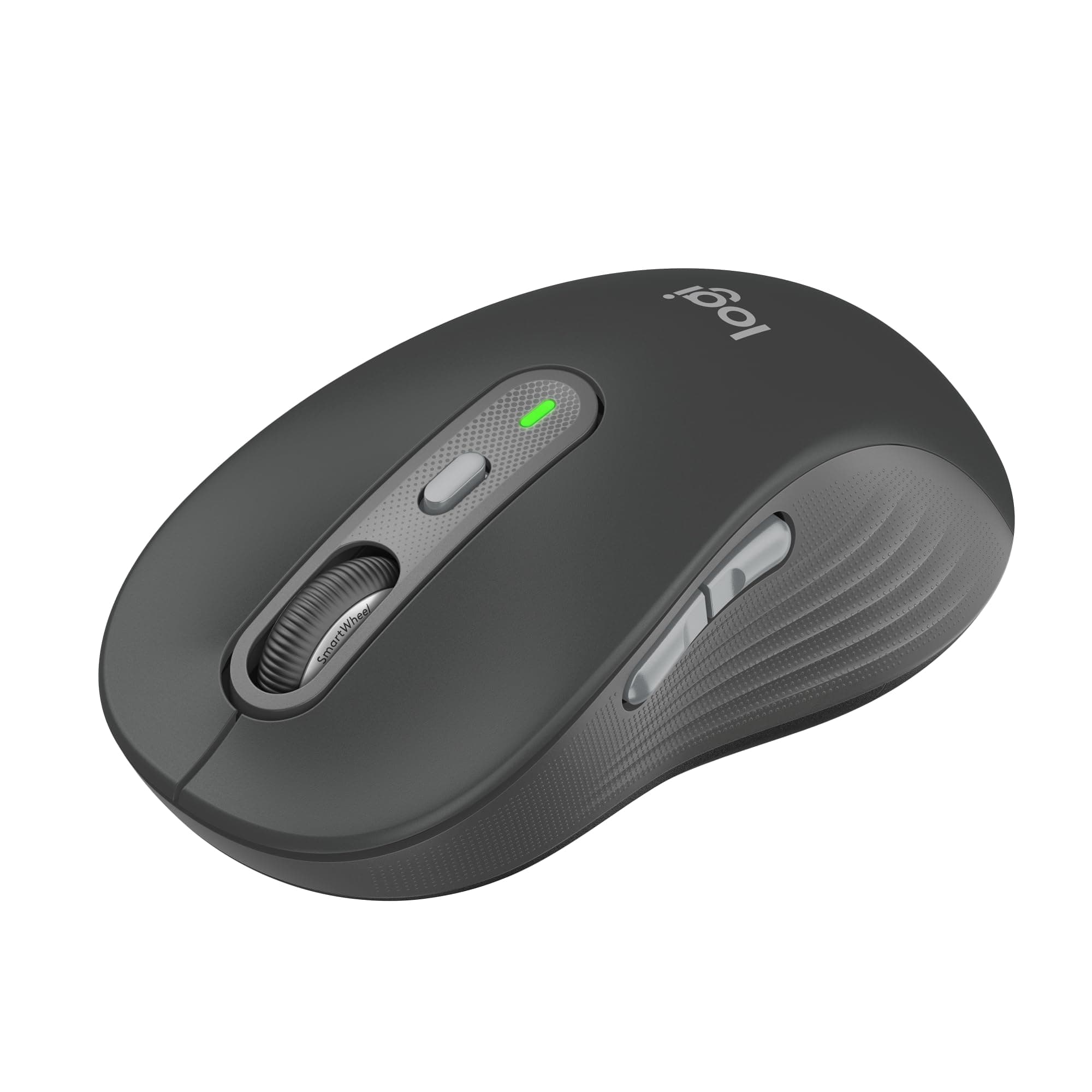 Signature Plus M750 L Wireless Mouse - for Large Hands, SmartWheel, Bluetooth, Multi Device, 24-Month Battery, Silent Clicks, Customizable Side Buttons, Contoured Shape - Graphite