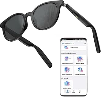 GetD AI Smart Glasses for Men and Women, Low Bridge Fit, 74-Language Real-Time Translator Powered by ChatGPT - Bluetooth 5.4 with 11H Playtime, Polarized Sunglasses for Travel, Driving, Daily Use