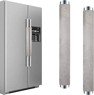 Refrigerator Door Handle Covers Washable Cloth Kitchen Decor Keep Appliance Clean Anti-Static Stains for Fridge Dishwashers Velvet (2Pcs Grey)