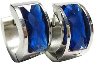 Jewelry Men's and Women's Muticolor Crystal Stainless Steel Studs Hoop Earrings