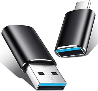 TemdanUSB C Adapter 2 Pack, Female to A Male & Male to USB Female for Apple Watch Ultra, iPhone 15 Pro Max, AirPods, OTG Adapt - Black