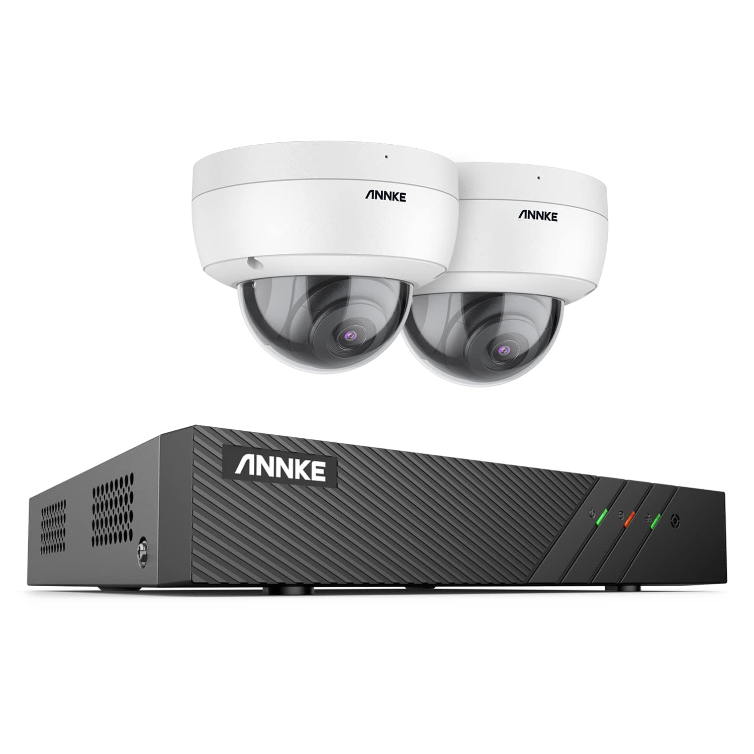 ANNKEH500 8CH 6MP NVR POE Security Camera System, 2x 5MP IP CCTV Cameras Kit Compatible with Alexa, Audio, Colour Night Vision, Smart Motion Detection, Outdoor IP67 Weatherproof, NO HDD