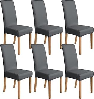 Amazon Basics Stretch Dining Chair Slipcover, Set of 4, Dark Grey