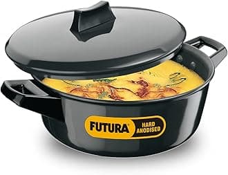 HAWKINS/Futura Hard Anodised Cook and Serve Stewpot/Bowl, 3-Liter, 3.17 quarts, Black