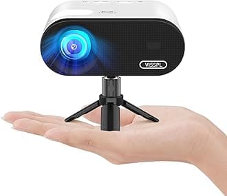 Mini Projector with WiFi and Bluetooth, VISSPL Full HD 1080P Projector, Portable Outdoor Projector with Tripod, Home Theater Movie Phone Projector Compatible with Android/iOS/Windows/TV Stick/HDMI/USB