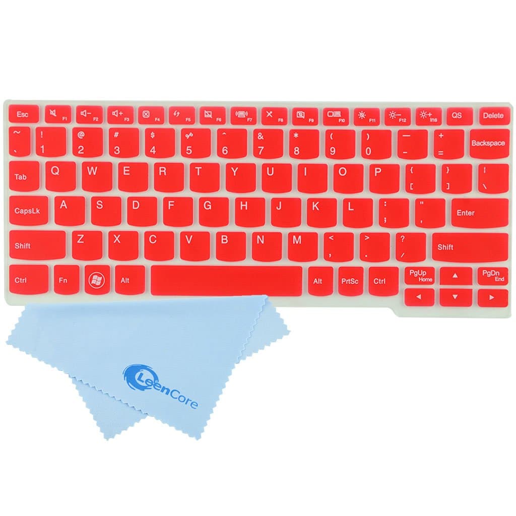 LeenCore Ultra thin Backlit Silicone Laptop Keyboard Cover Skin Protector for IBM Lenovo IdeaPad S206 , YOGA 11 ultrabook , IdeaTab K3011W Us Layout (Translucent Red_)