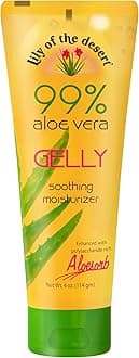 Gelly Moisturizer - 99% Organic Aloe Vera Gel for Skin, After Sun Care with Aloe, Vitamin E Oil, and Vitamin C for Sunburn Relief, 4 Fl Oz