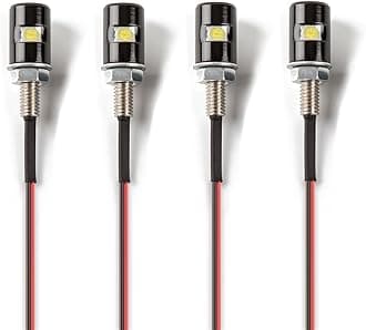 CZC AUTO 4PCS License Plate Light, License Tag Screw Bolt Lamp, 12V White LED Bulb, Waterproof/Rainproof, Black Aluminium Light Holder, Legal for Car Motorcycle Truck RV ATV Bike