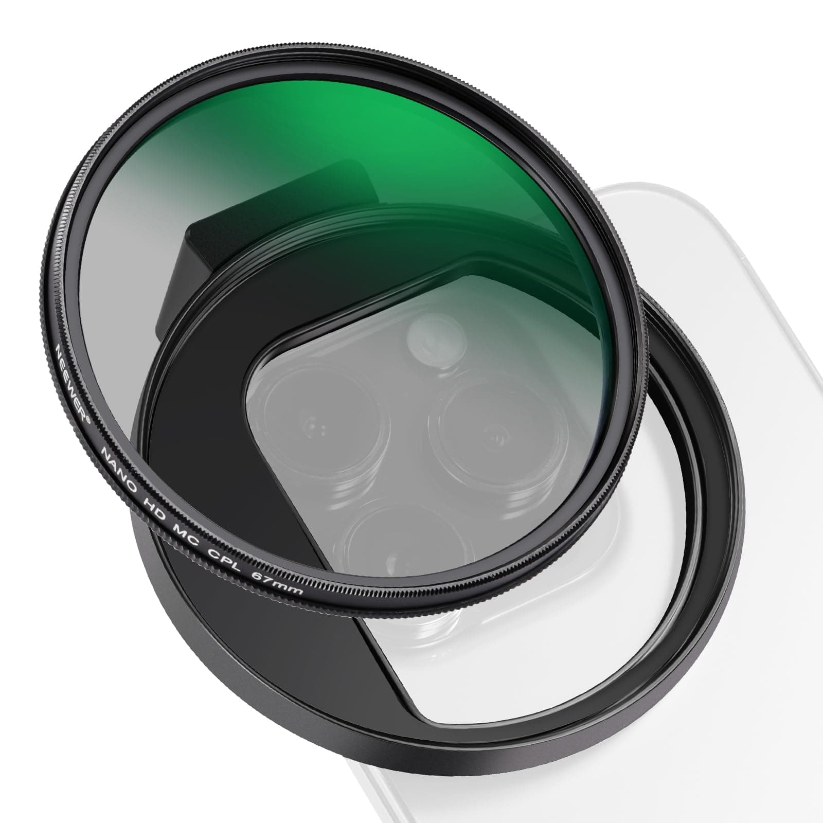 NEEWER CPL Filter for Phone, 67mm Camera Lens Polarizing Filter with Metal Co...