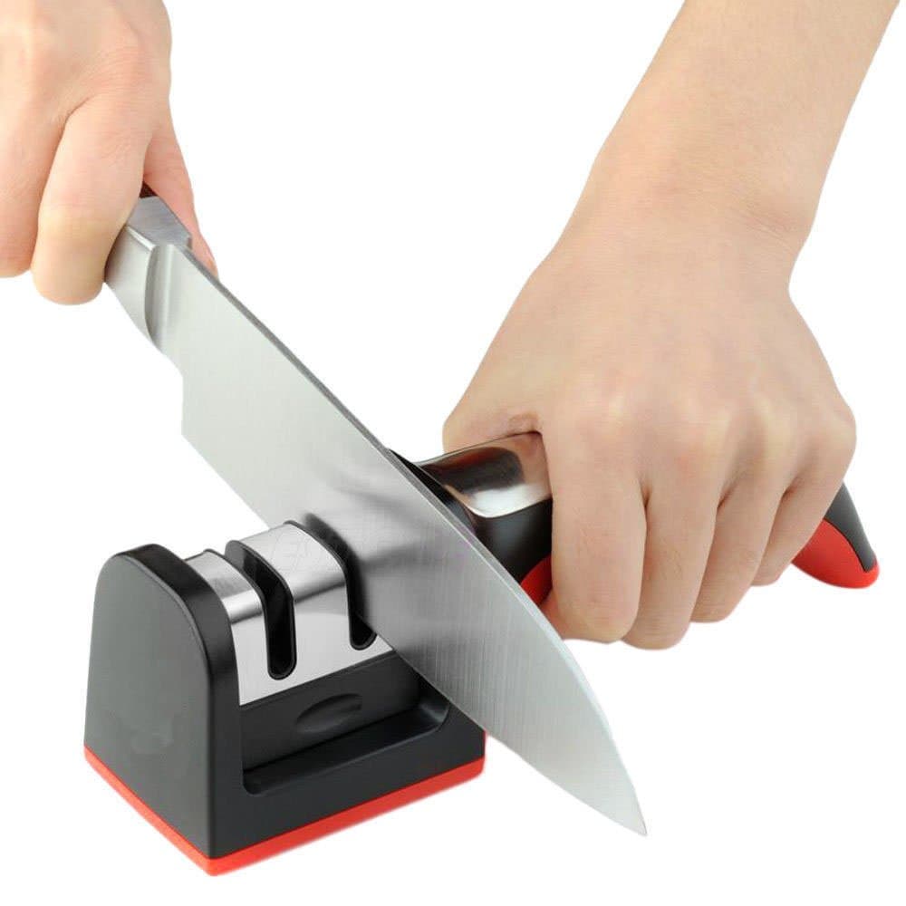 Hard Carbide Ceramic Sharpening Stone 2 Stages Handle Household Knife Sharpener * Random color * FREE SHIPPING *