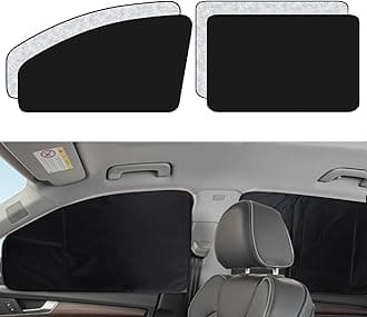 Universal Car Side Window Sunshades - 4 Pcs Sun Shades for Baby Women Men Black Car Curtains Foldable UV Protection Upgraded Wersion of Magnetic