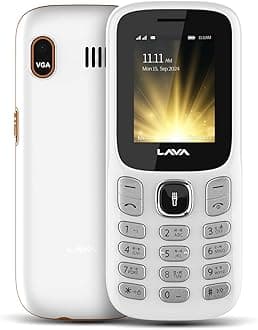 Lava A3 Torch Dual Sim Keypad Mobile Phone | 1750mAh Big Battery | Quad Strip Torch & Slide Button | 1.8" Large Display | Vibration Alert | 7 Language Support (White Beige)