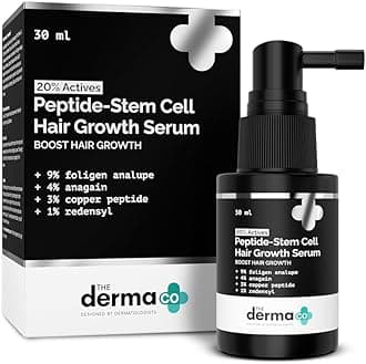 The Derma Co 20% Actives Peptide Stem Cell Hair Growth Serum-30Ml|With 9% Foligen Analupe|4% Anagain|3% Copper Peptide|1% Redensyl|Boosts Hair Growth|Promotes Healthy Scalp|For All Hair Types